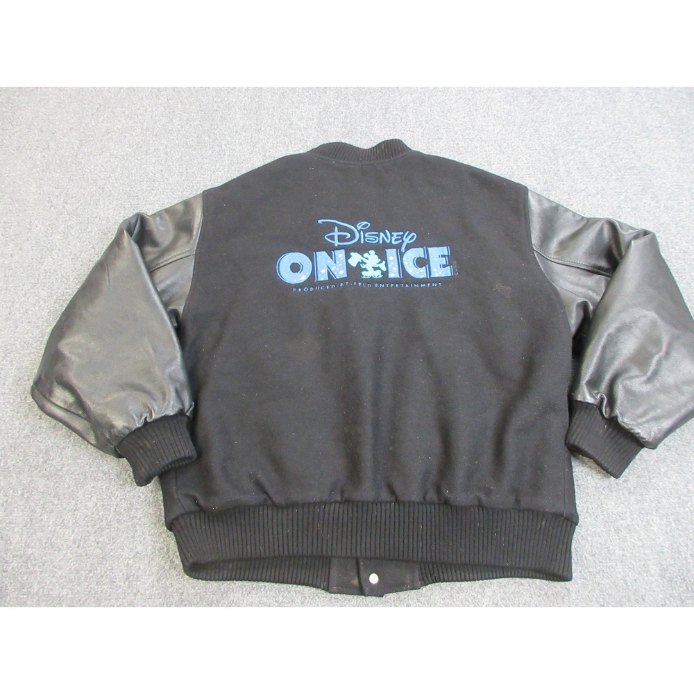 Vintage Disney Jacket Toy Story On Ice Mens XL Black Varsity Leather Sleeves